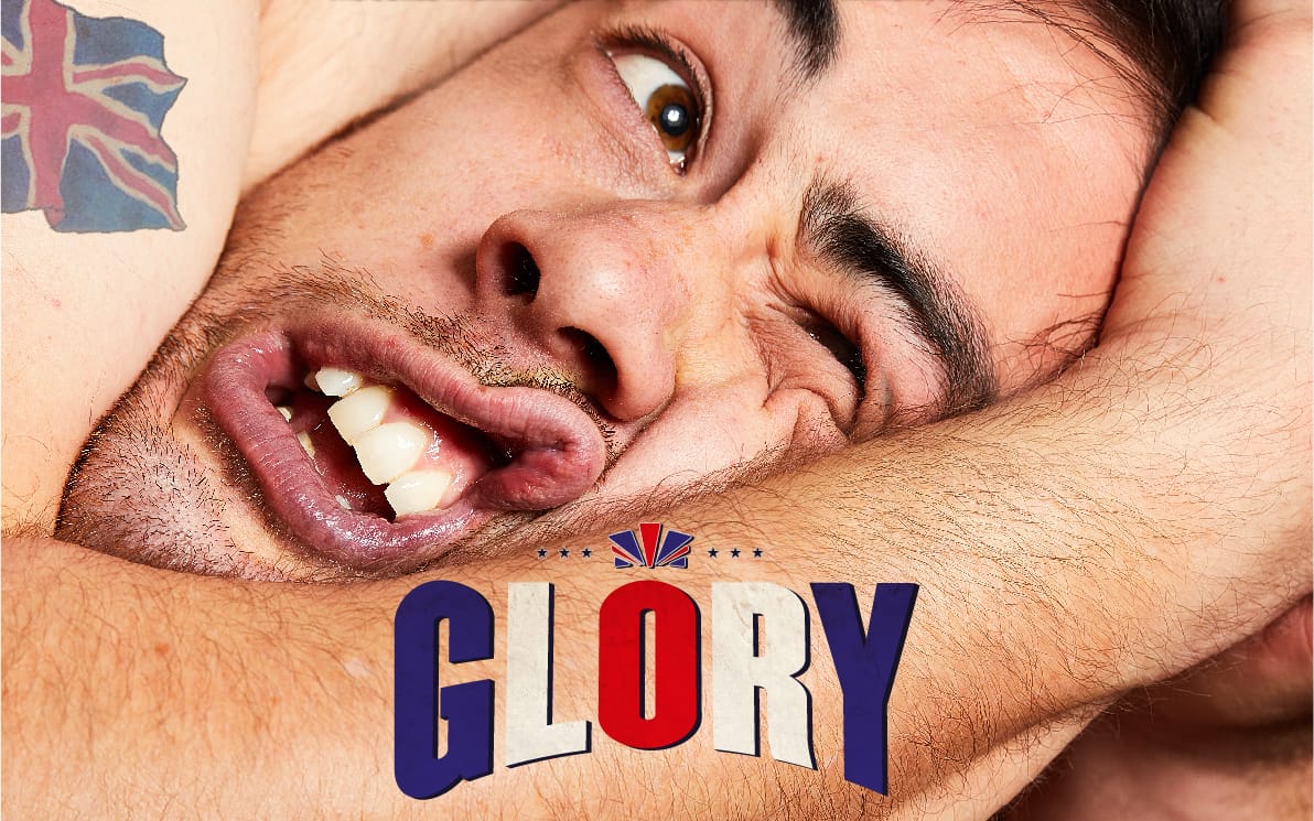 A man's squashed face in a headlock with title Glory