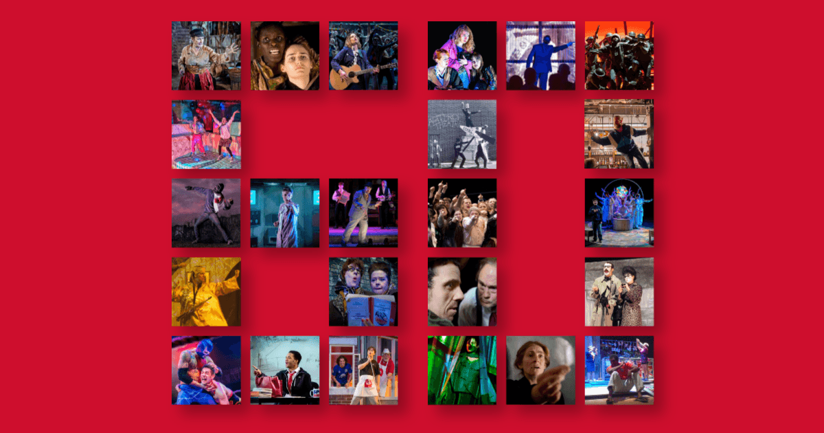Red Ladder show photos in a collage to make the number 60