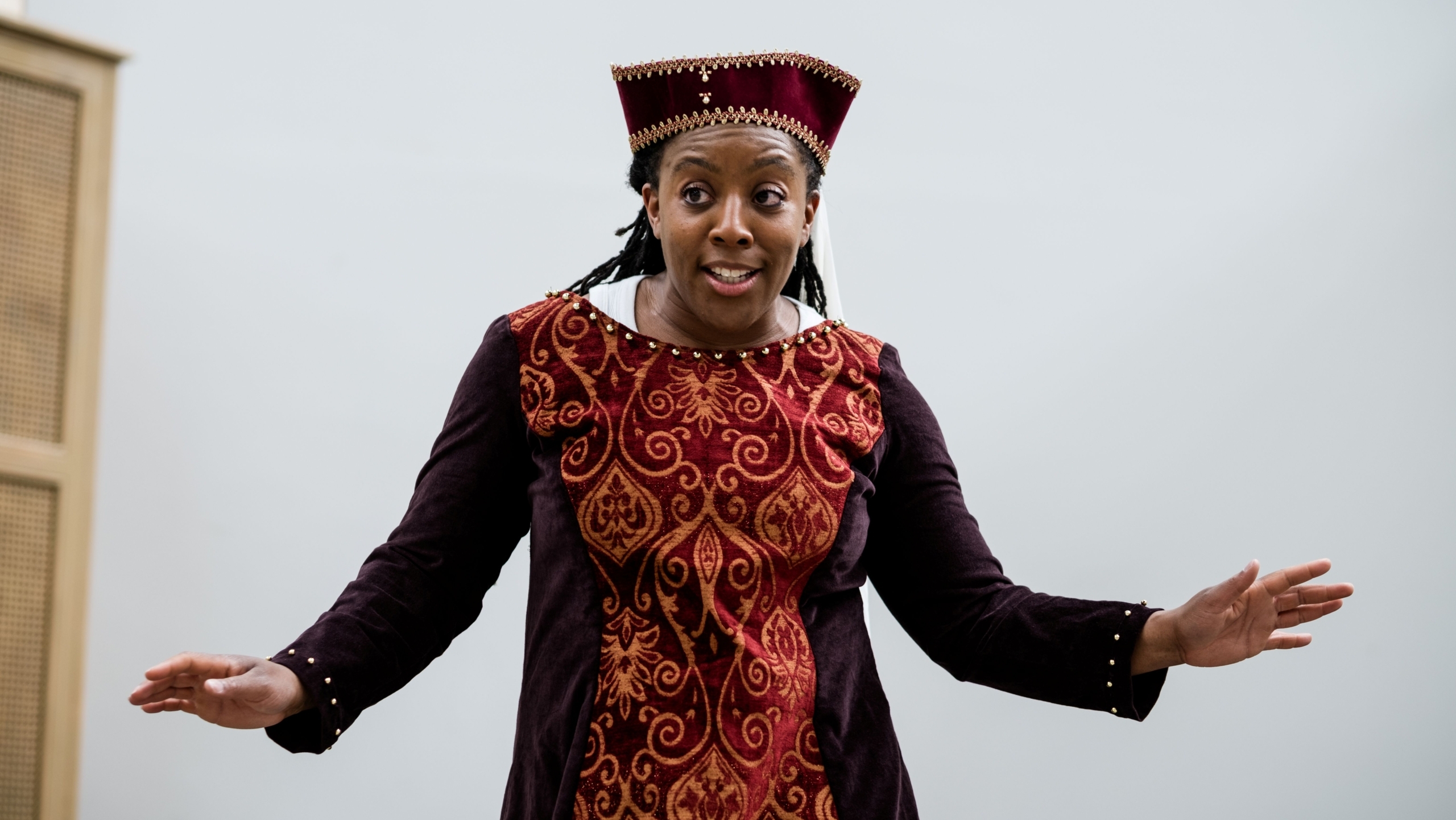 A woman in period dress